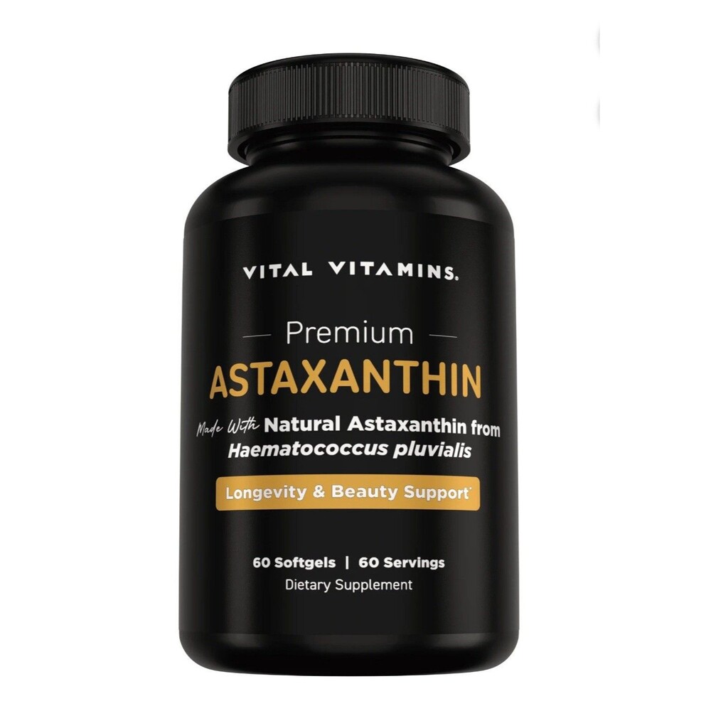 Vital Vitamins Astaxanthin, 12 mg, 60 Softgels exp 11/2028
